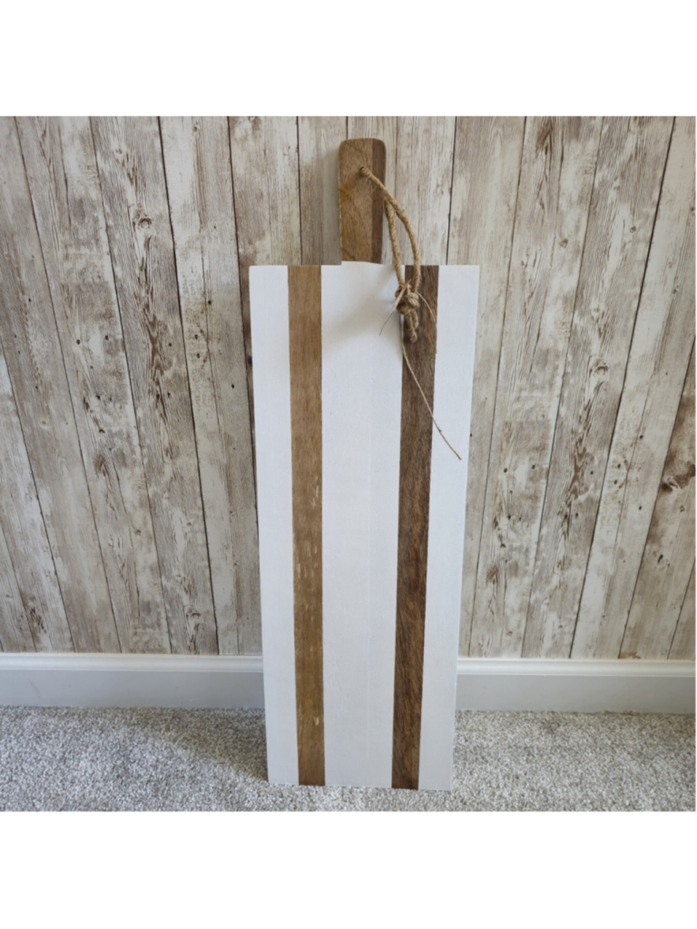 Mud Pie Long White Wooden Serving Board, 26" x 8"